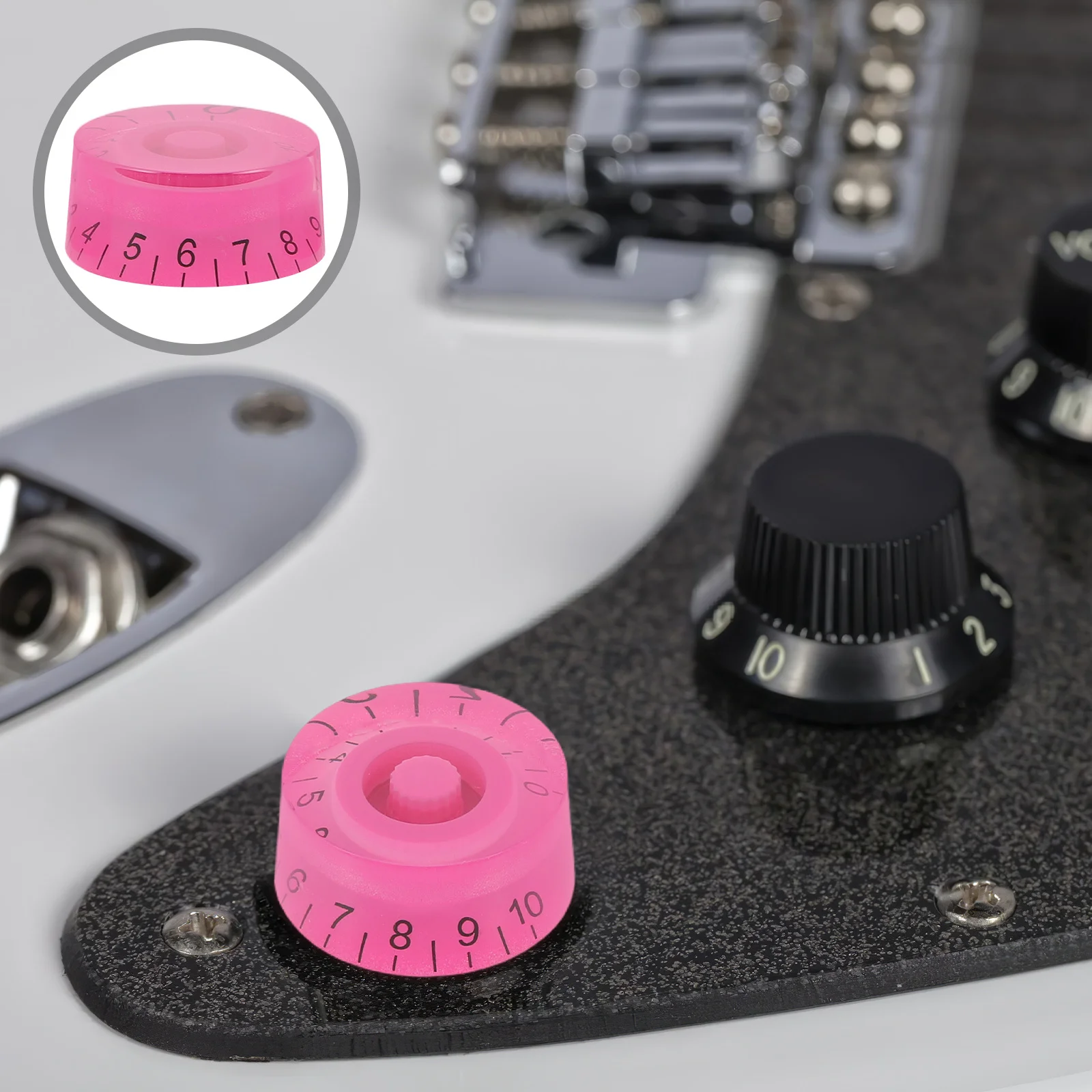 

4Pcs Guitar Knobs Acrylic Pink Electric Guitar Rotary Volume Tone Tone Control Potentiometer Replacement Parts