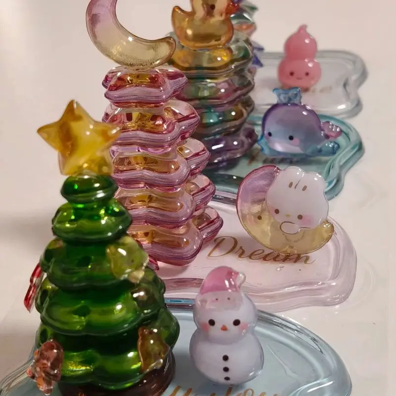 New 3d Crystal Stickers Fun Stacking Series Cute Christmas Tree Relief Stickers Children'S Toys Student Gifts Exchange Stickers