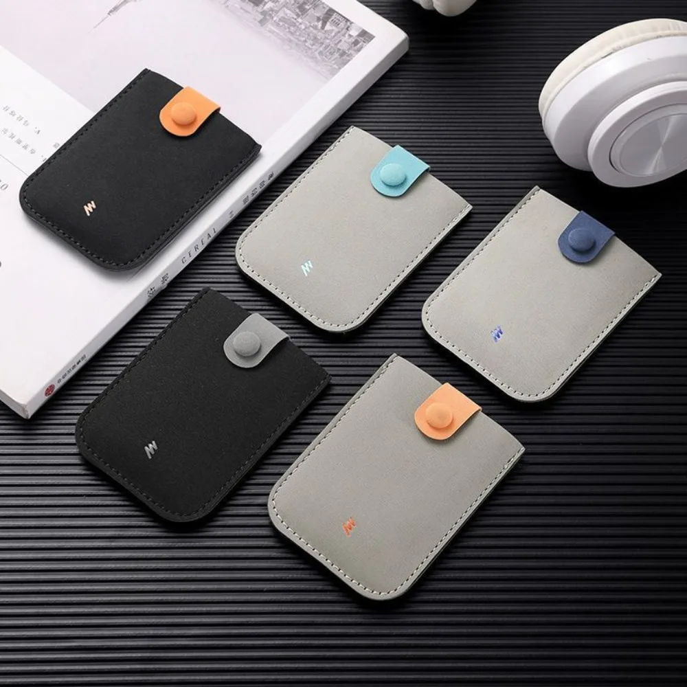 Fashion PU Leather Laminated Concealed Card Wallet Pull-out Type 4 Card Pockets ID Card Holder Business Card Case Men