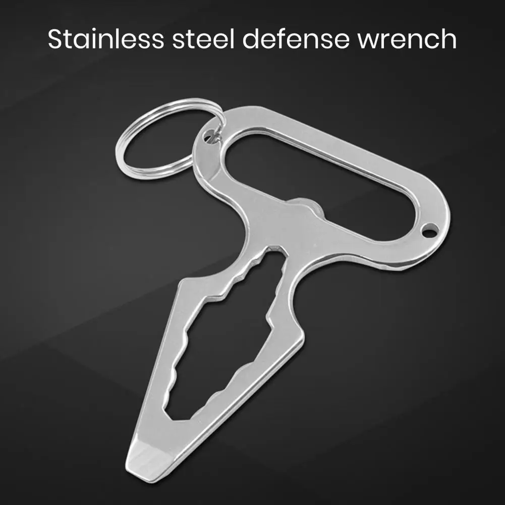 Compact Outdoor Wrench Easy Grip Wrench Portable Outdoor Defense Tool Compact Wrench Bottle Opener Keychain for Camping Picnic