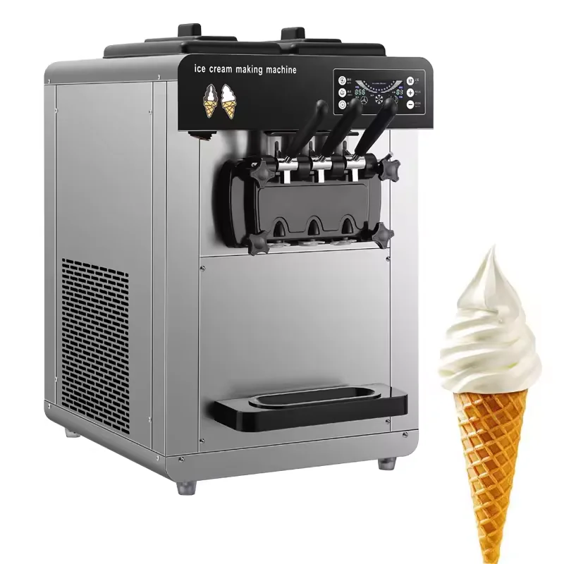Macchina per fare il gelato di grande capacità Macchina per gelato in acciaio inossidabile 304 con macchina per gelato a compressore