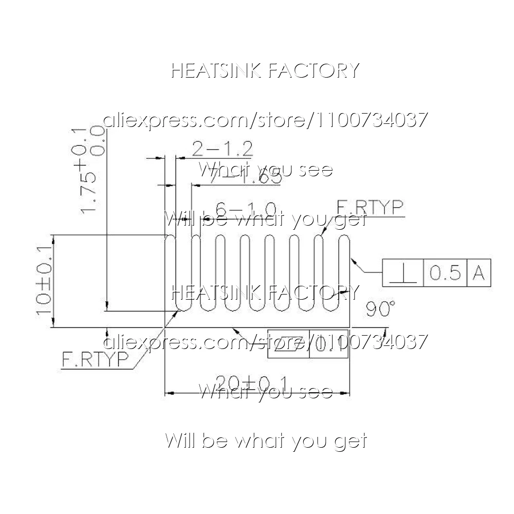 20x20x10mm srebrny/czarny anodowany aluminiowy radiator chłodnicy radiator z taśmą przewodzącą ciepło — zdjęcie produktu 3