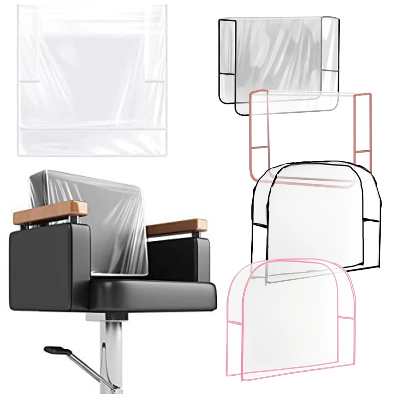 1Pcs Universal PVC Clear Salon Chair Cover Waterproof Hairdressing Barber Chair Protector Back Covers for Round/Square Chairs