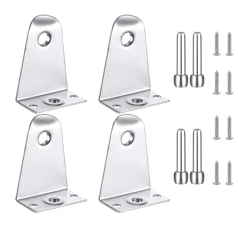 4 Pcs Metal Hold Down Brackets and Pins, Blind Brackets Blind Holder Replacements Hooks up Accessories Curtain Track Fixing