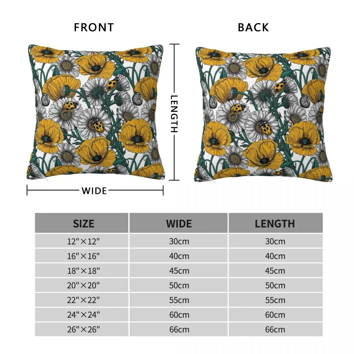 The Meadow In Yellow Daisy Square Pillowcase Polyester Linen Velvet Pattern Zip Decor Bed Cushion Cover Wholesale