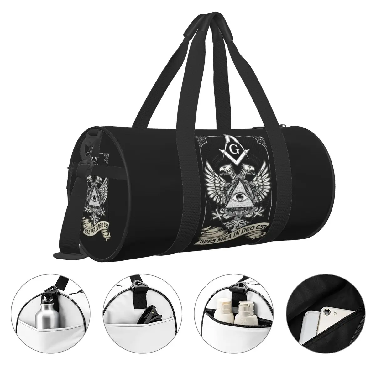 Borsa da palestra con logo massone Bussola Mason Borse sportive impermeabili con scarpe Borsa da allenamento con design grafico Borsa fitness per coppia