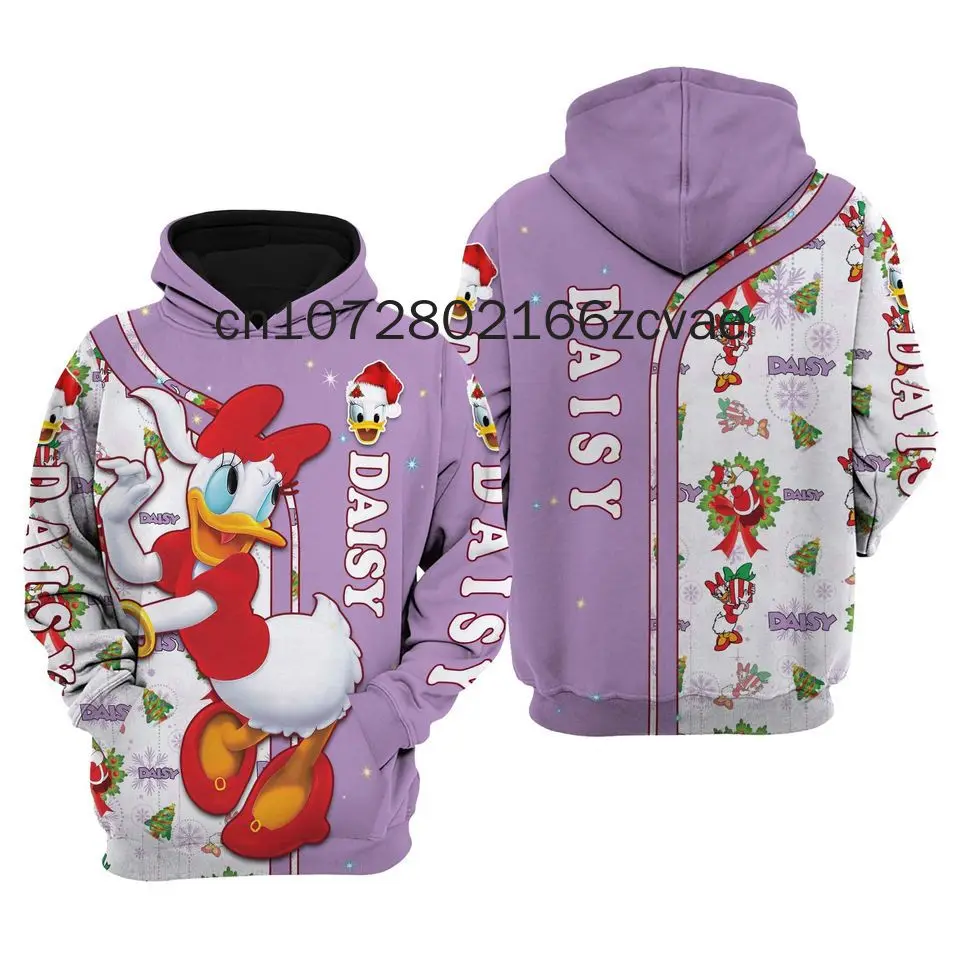 Spring and Autumn Disney Daisy Duck 3D Hoodies 2025 New Men's and Women's Children's Hoodie Casual Street Y2K Sweater