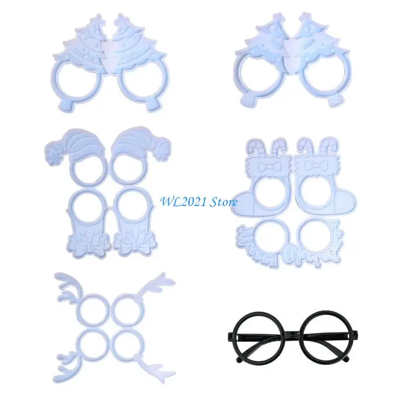 

G5GC Christmas Hat Christmas Socks Antlers Silicone Drop Mold for Party Supplies