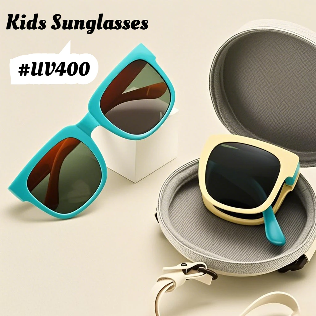 

Детские солнцезащитные очки в большой квадратной оправе, мужские и женские складные солнцезащитные очки, модные УФ-солнцезащитные очки, очки для фотографий