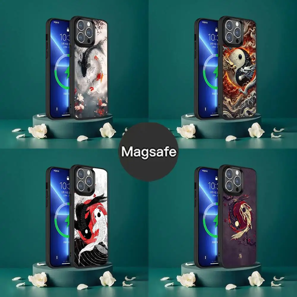 

Koi Carp Fish Yin Yang Art Phone Case For iPhone 17,16,15,14,13,12,11,Pro,Max,Plus,Mini,SE4,E Magnetic Magsafe Wireless Charging