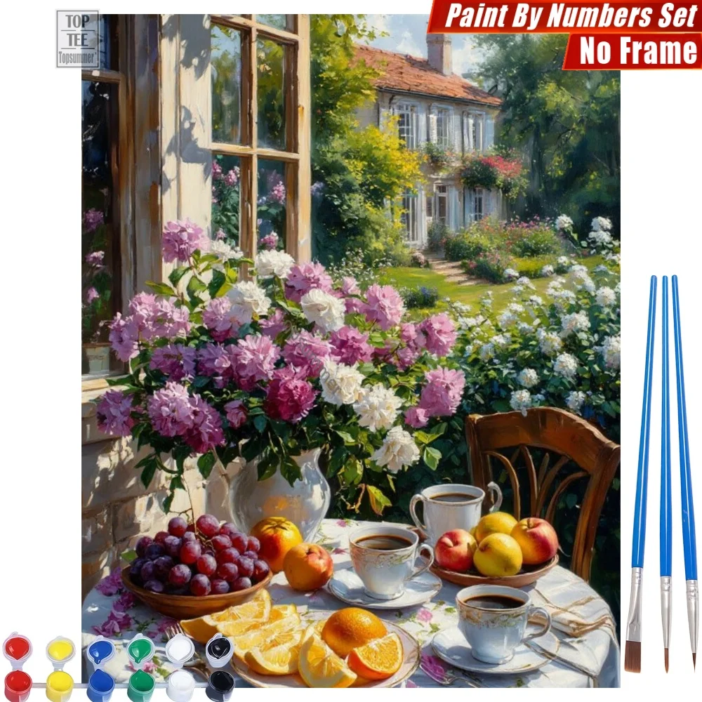 

Window Fruit View DIY Painting By Numbers Set - Bright Warm Colors Thanksgiving Day Gift For Boyfriend