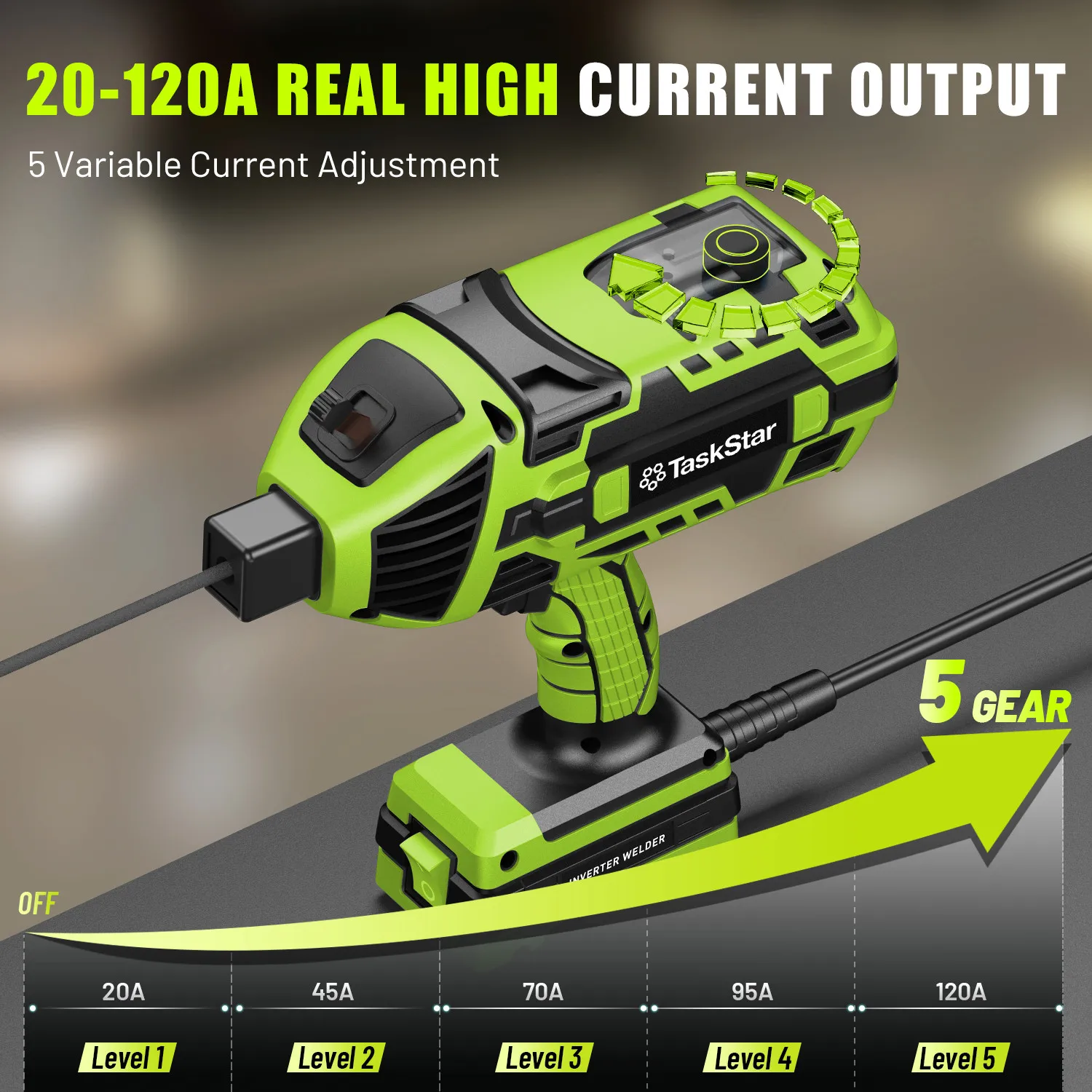 Máquina de solda portátil Taskstar, pistola de soldador de arco 20-120A IGBT, soldador portátil