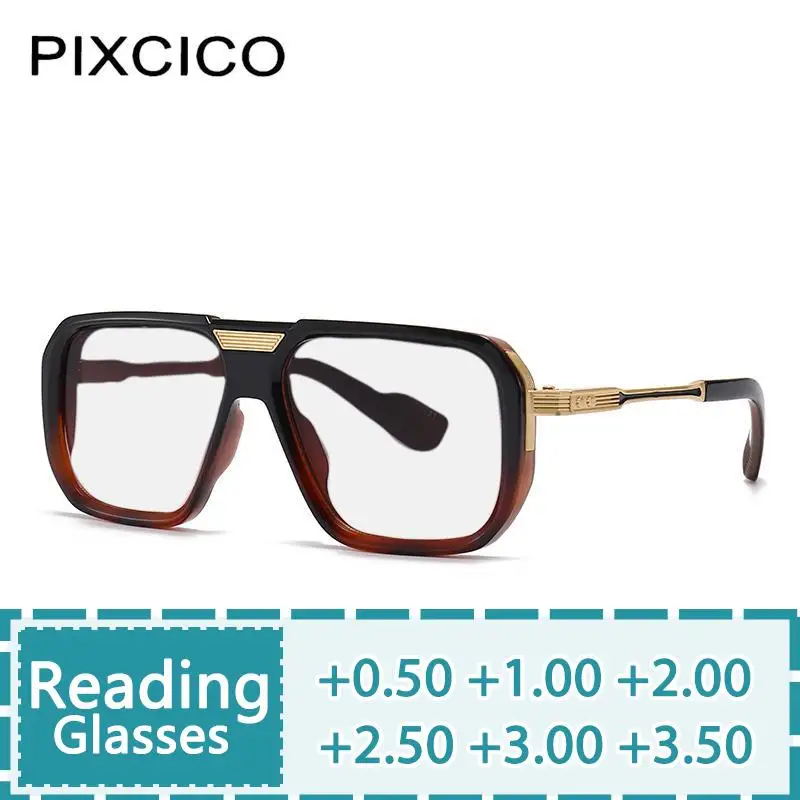 

R56965 Pilot Reading Glasses +50 +100 +300 Men Vintage Large Size Presbyopic Eyeglasses Women Luxury Optical Transparent Eyewear