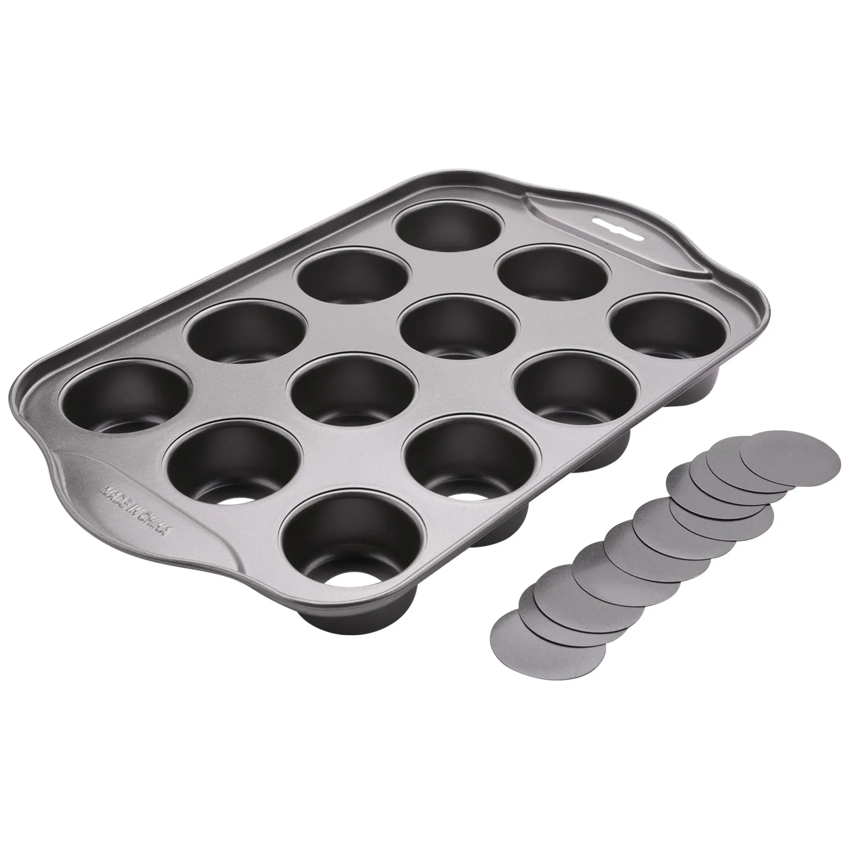 12 Cavity Mini Cheesecake Pan with 12 Pieces Removable Bottom