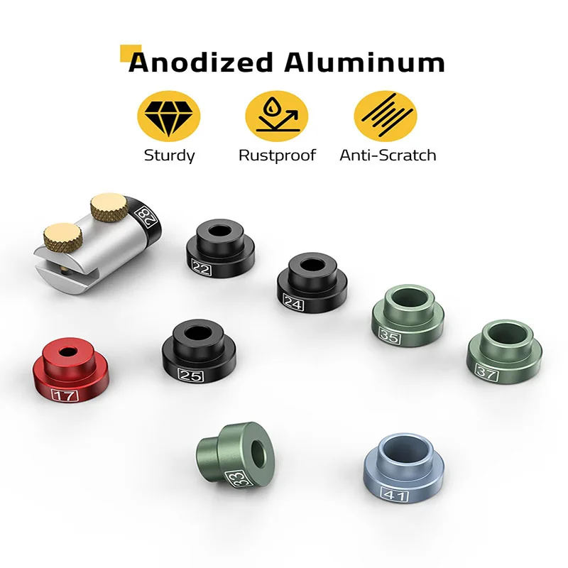 Kit Pembanding Jarak Kepala dan Jarak Duduk CVLIFE, 14 Insert dan 6 Bushing, Alat Pengisian Ulang Amunisi Aluminium dengan Kotak Timah, Pengukur Presisi