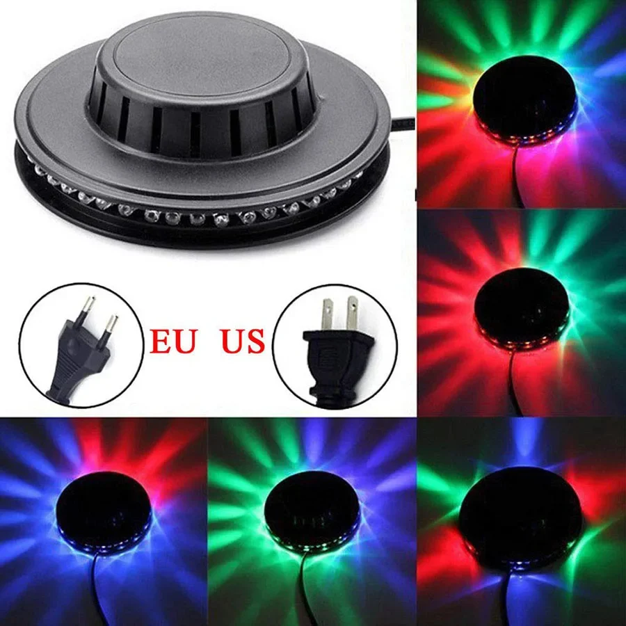 Luces Par de escenario para fiesta, lámpara de bola LED giratoria activada, lámpara estroboscópica de sonido de discoteca, 48 LED, 8W, RGB