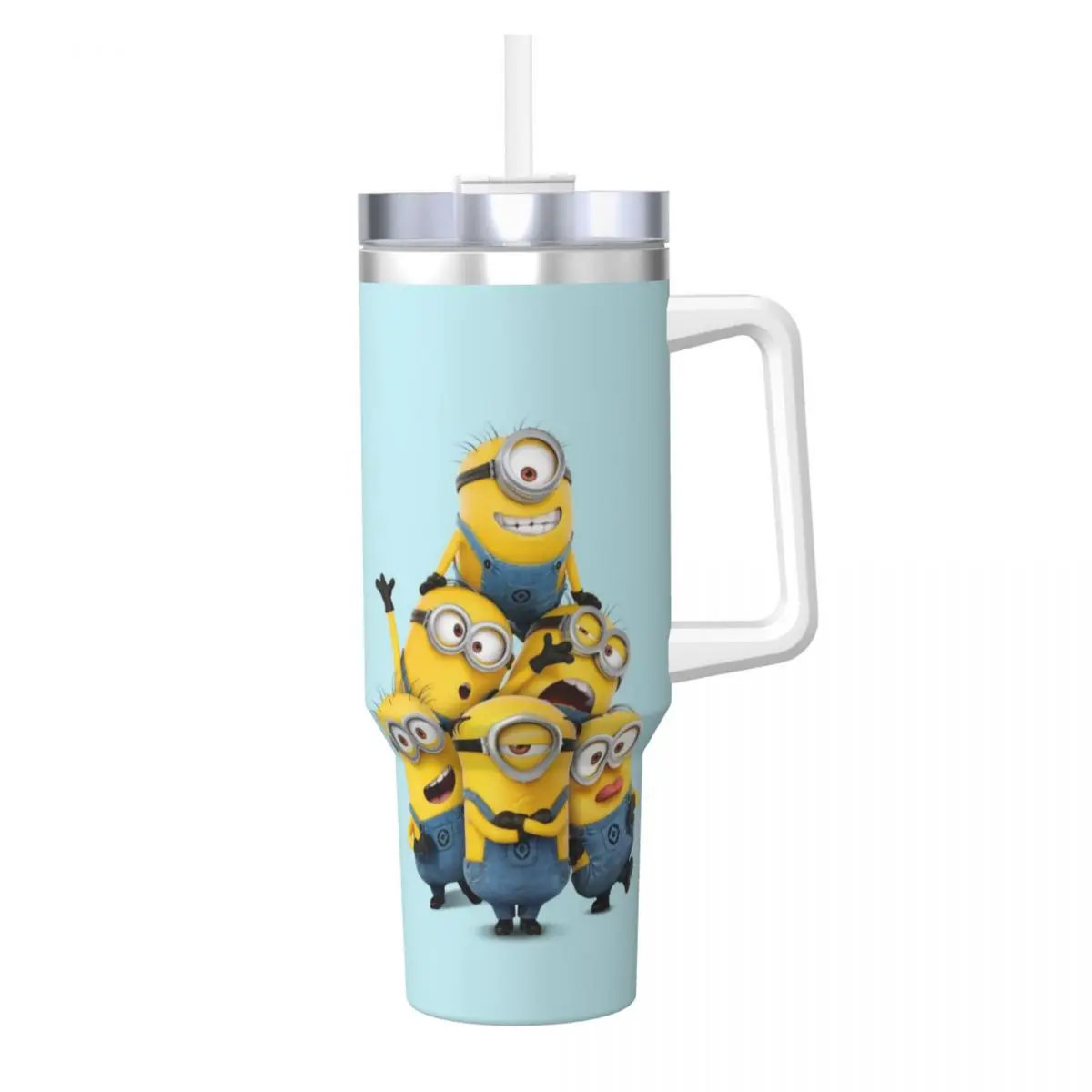 Minions 40 oz Tumbler with Handle and Straw Lid Stainless Steel Insulated Tumblers Travel