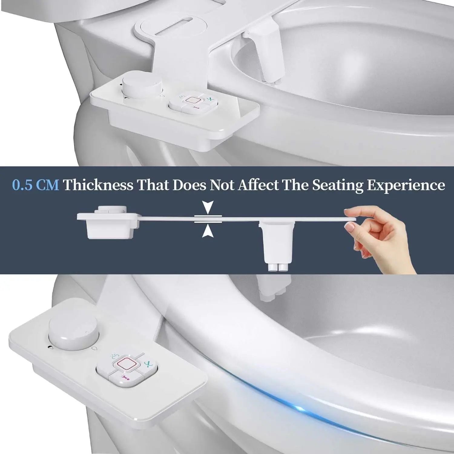 Toilet Seat Accessories Ultra-thin Non-electric Self-cleaning Dual Nozzle Bidet Front and Rear Cleaning Personal Hygiene Sprayer