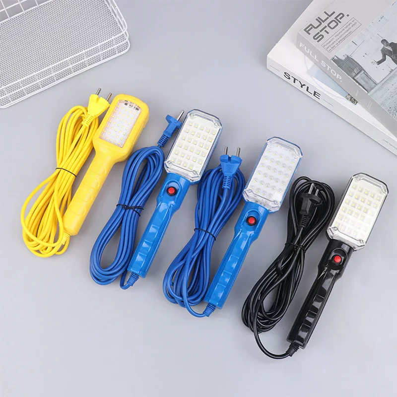7W 30LED Workshop Flashlight With Magnet 220V Garage Work Light Handheld Repair Inspection Lamp With 5M Power Cable1PC