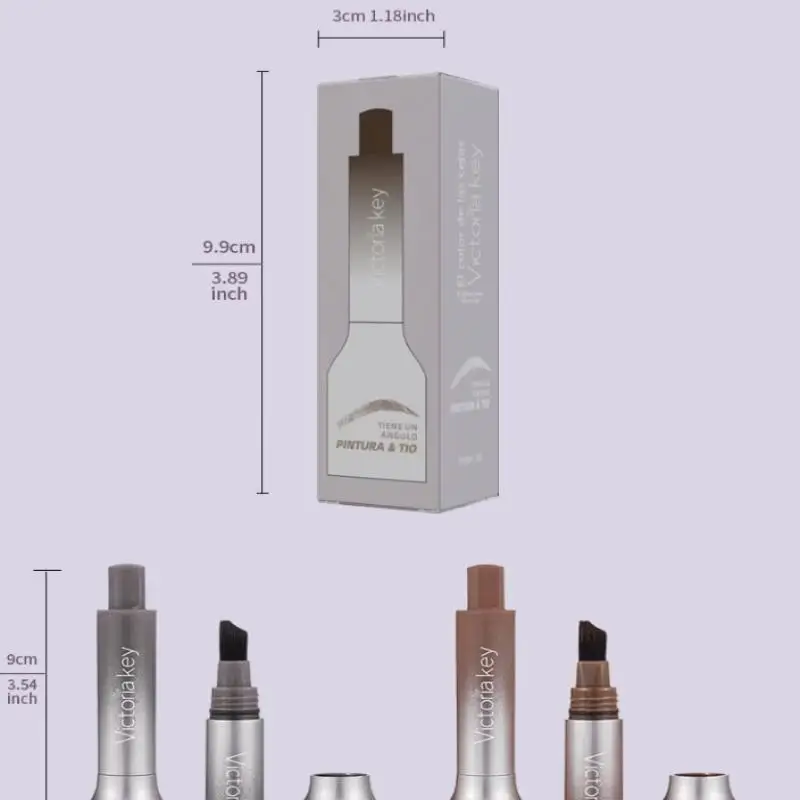 Crème de teinte pour sourcils imperméable et longue durée avec brosse, crayon à sourcils liquide anti-taches pour sourcils précis et d'apparence naturelle