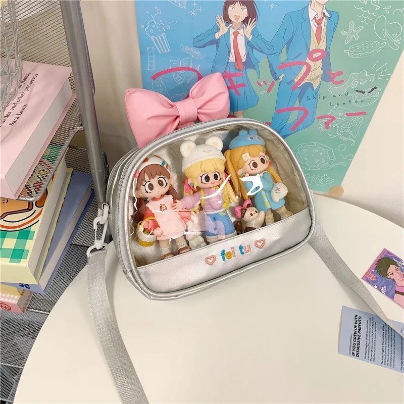 

HAEX Dopamine Women Ita Bags Fashion 2025 DIY Clear Window Doll Show Crossbody Shoulder Bag Aesthetic Kawaii Bow Bolso Mujer