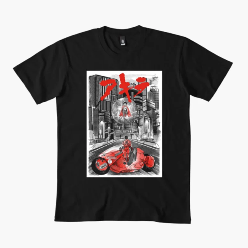 

0310 Vintage Akira City explosion Anime T Shirt Cyberpunk MangaGraphic clothes cyber mecha Neo-Tokyo Streetwear All size tops