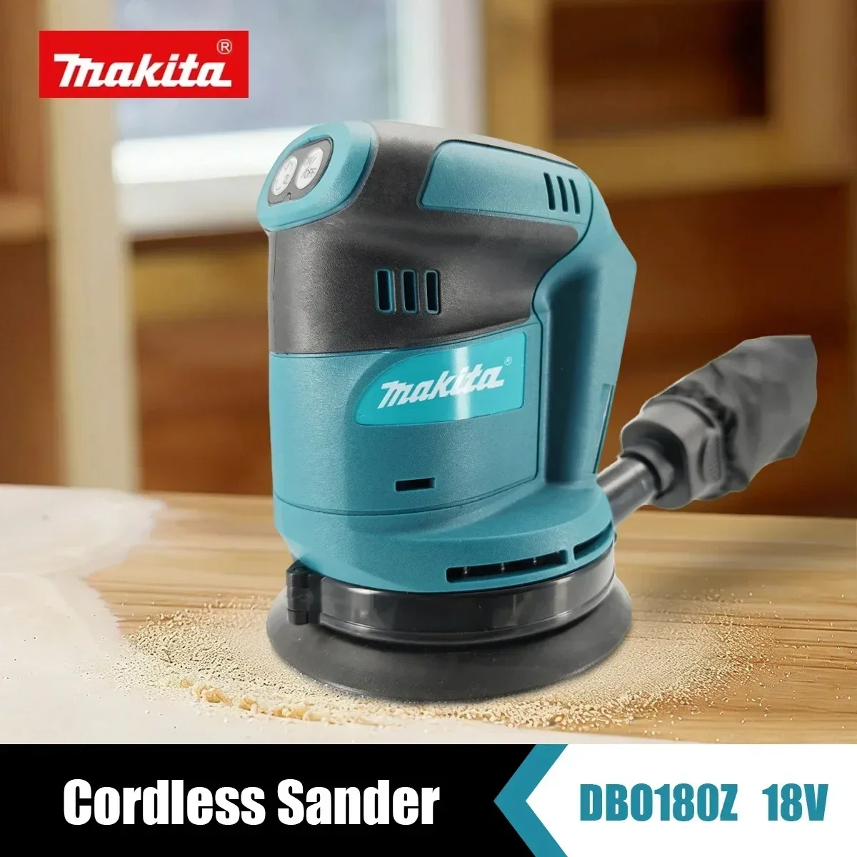 Makita DBO180Z 18V Cordless Brushless Orbital Sander 7000/9500/11000 RPM 175mm Dust Bag For Carpentry Varnish Refinishing