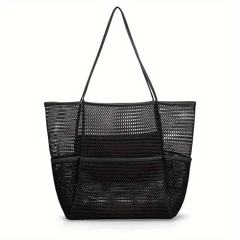 Hot Selling Strandtas Dubbellaags Mesh Strandtas Grote Capaciteit Badkamer Zwemtas