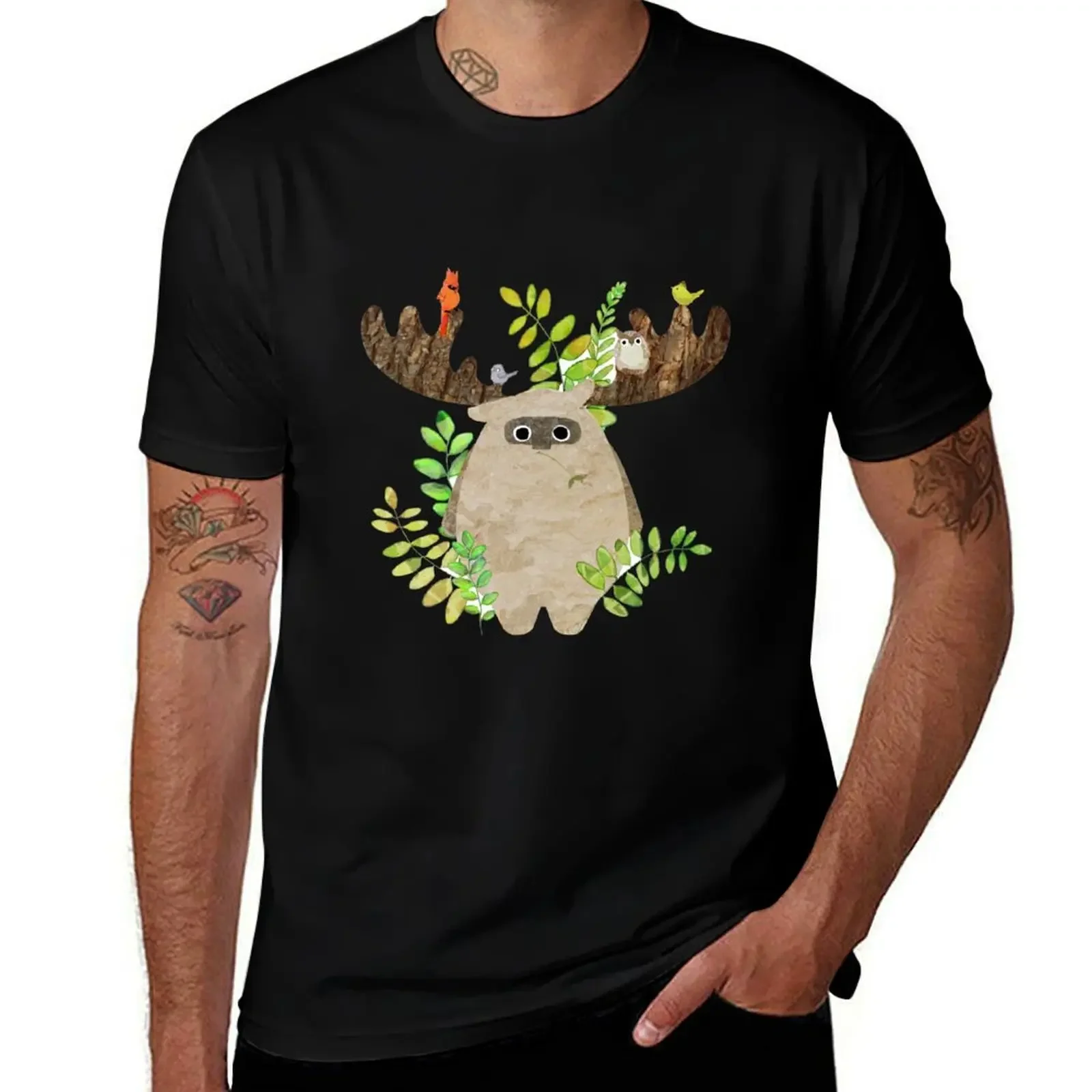 

Guardian of the forest T-Shirt cotton graphic tees Short sleeve tee man clothes men clothings
