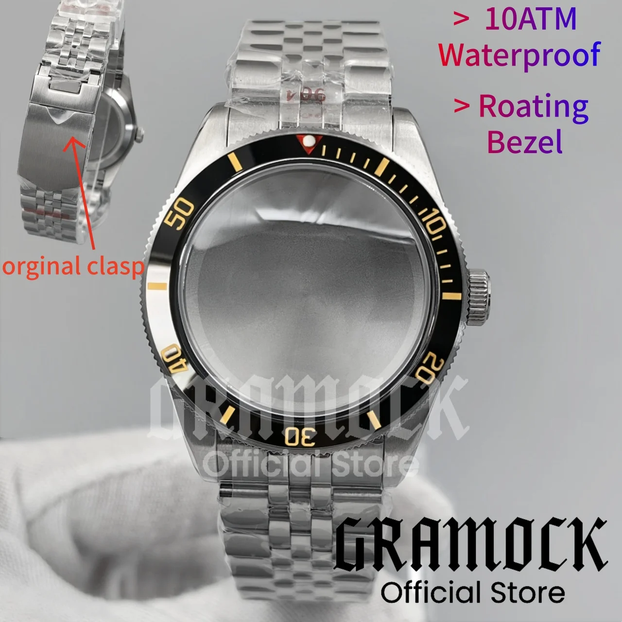 Stainless Steel 39mm BB58 Watch Case Folding Buckle Strap Sapphire Crystal Fits NH35 NH36 PT5000 Miyota9015 Movement Screw Crown