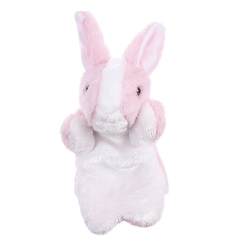 F19F Marionetas mano conejito Marioneta mano conejo peluche 12 pulgadas para niños, perfecta para contar