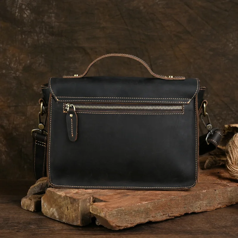 Quality Original Leather Design Male Shoulder messenger bag cowhide fashion Cross-body Bag 9\