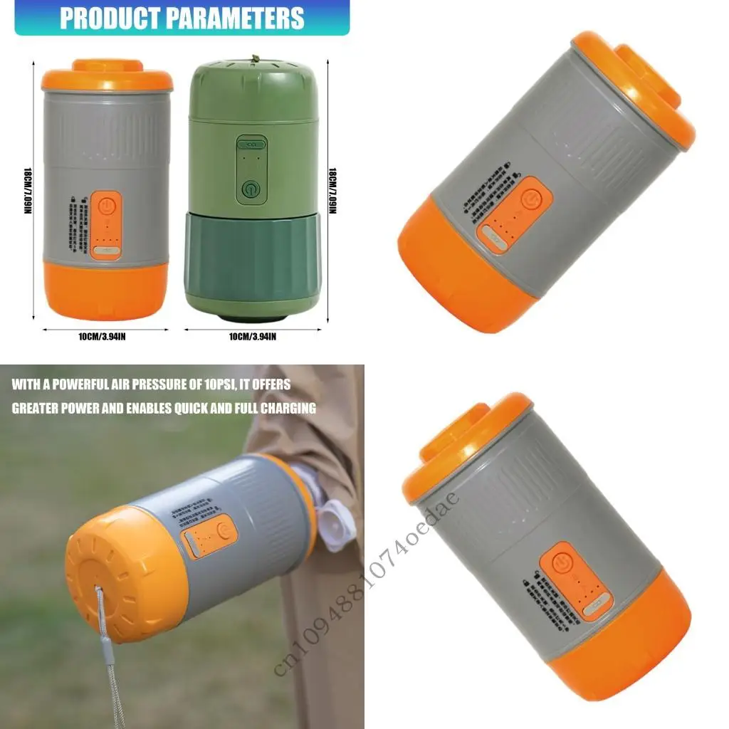 Handheld Rechargeable Camping Tent Inflation Pump Portable High Pressure Air Pumps for Outdoor Camping Enduring 