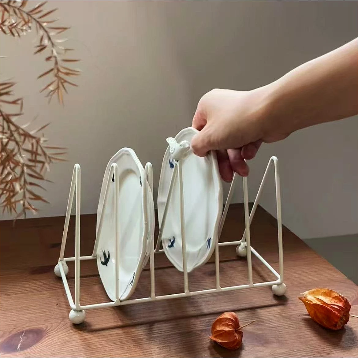 

Ретро треугольная стойка для столовых приборов с птицами, органайзер для хранения кухонной посуды, домашняя настольная книжная полка, декор для обеденного стола, бытовой кухонный инструмент