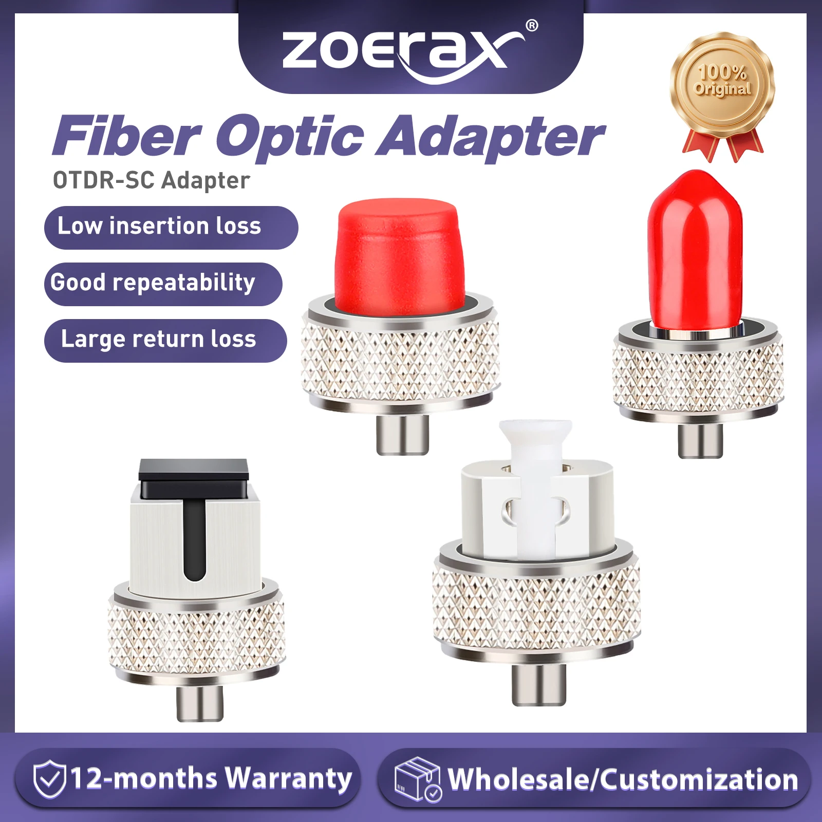 

ZoeRax FC LC ST Optical power meter FC Adapter for Red Pen Metal Cap Fiber Optic Connector Kit Optical Power Meter Conversion