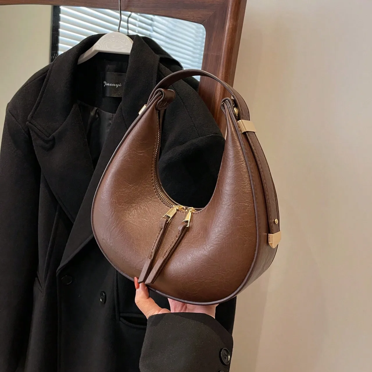 حقيبة كتف عصرية جديدة تحت الإبط حقيبة يد نسائية بسيطة #6