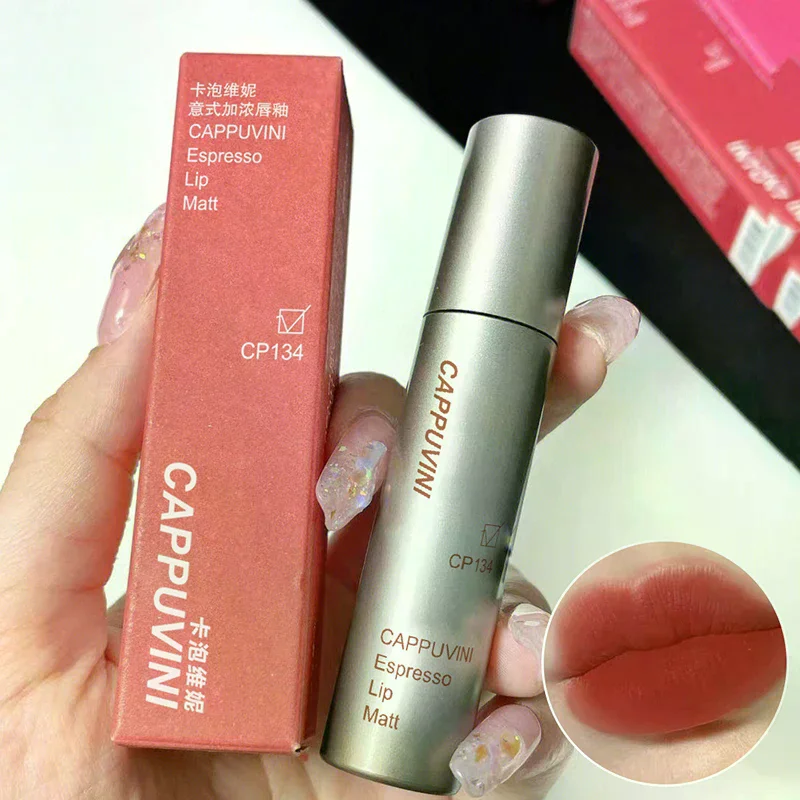 Mini Silver Tube Single Velvet Matte Mist Lip Gloss Waterproof Non-Stick Cup Lip Glaze Smudge Proof Not Fade Liquid Lipstick