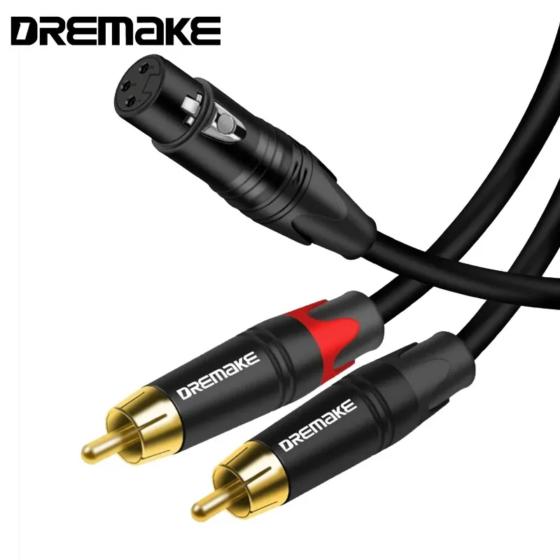 

XLR to 2RCA Audio Adapter Cable Dual RCA Male to XLR 3Pin Female Unbalanced Y Splitter Patch Cord for Speaker Mixer Amplifier