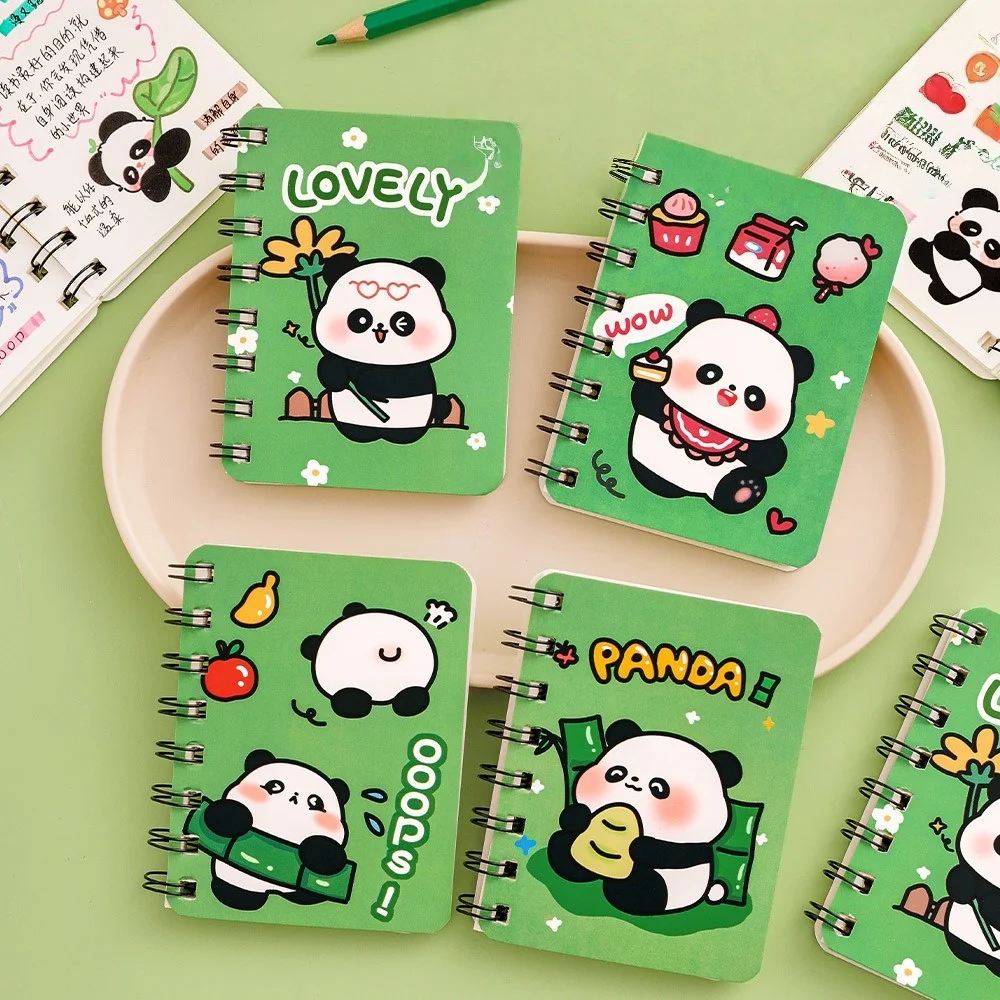 Panda A7 Side-Flip Spiral Notebook Cute Mini Portable Pocket Notebook Elementary School Gift Idea School Supplies