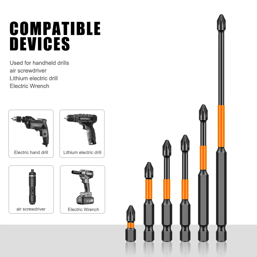 PH2 Strong Magnetic Cross Torque Head Screwdriver S2 Steel Electric Head High Hardness Magnetic Anti-slip Electric Drill Bit