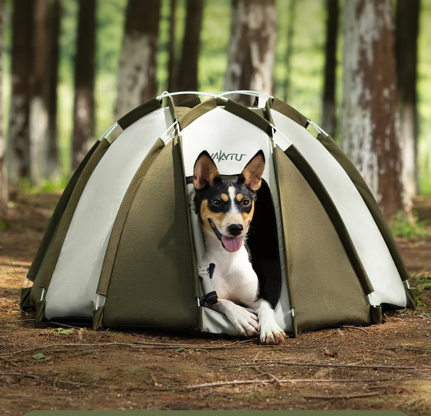 FurStarOutdoor Foldable Dog Tent Large Portable Semi-Enclosed Dog House Sun-Protective Pet Camping Bed Pet Waterproof Tent House