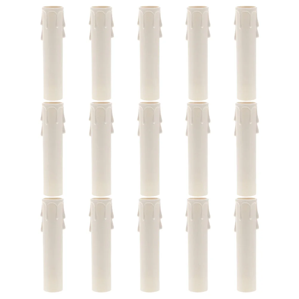 

15pcs Plastic Sleeves Teardrop Shape Drip Protectors for Chandelier Socket Covers Longlasting Creative Design