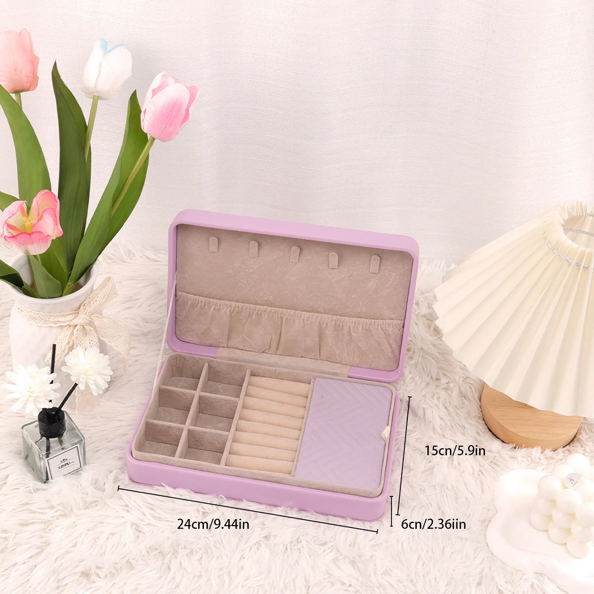 أزياء المرأة المحمولة السفر صندوق مجوهرات بو الجلود قلادة حلقة أقراط سستة صناديق تخزين مجوهرات عرض الحالات المنظم