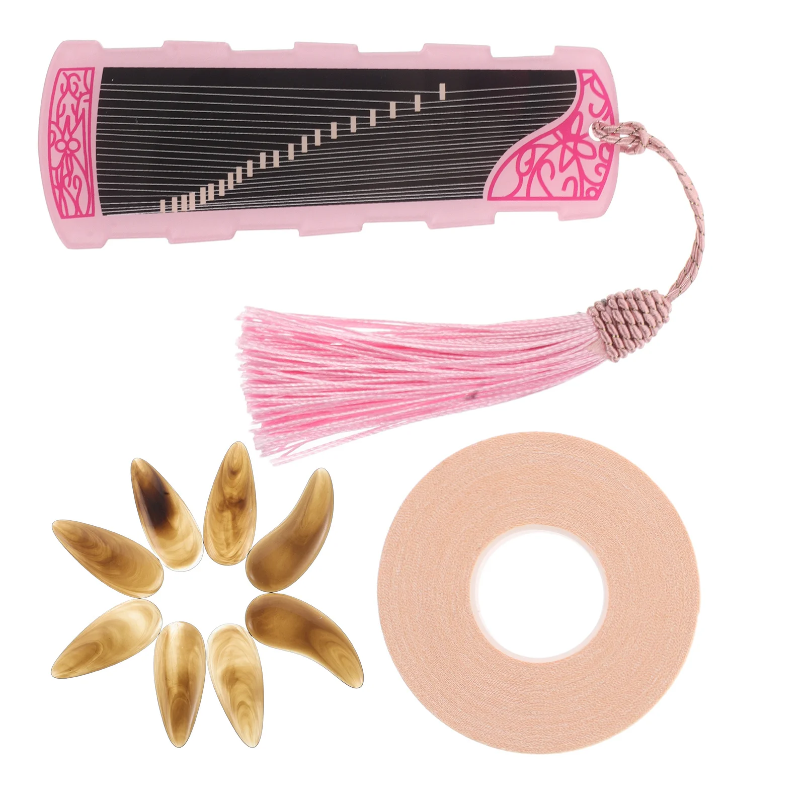 

1 Set Guzheng Finger Picks Resin Nail Picks Thumb Finger Tape Replacement Storage Board Included Chinese Zither Accessories Kit
