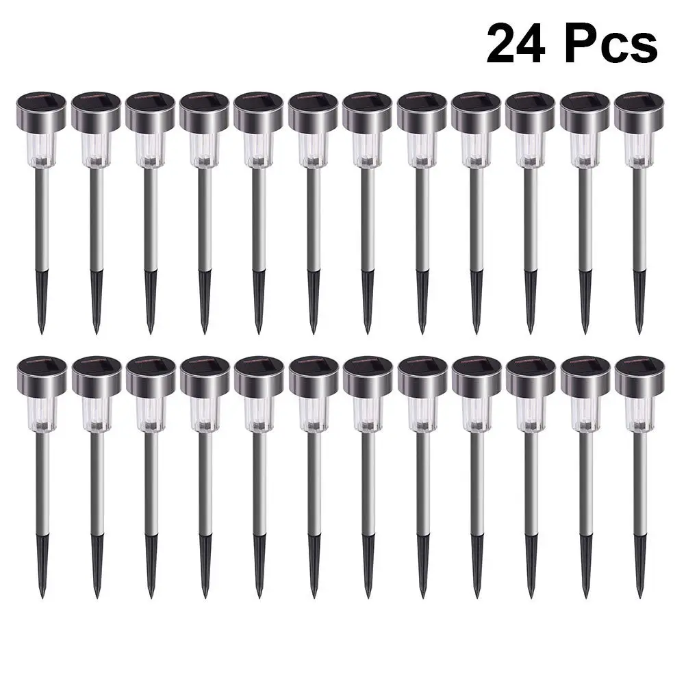 24-個ミニソーラー-led-ライト-24-パックステンレス鋼経路ソーラーライト屋外防水庭庭私道景観用