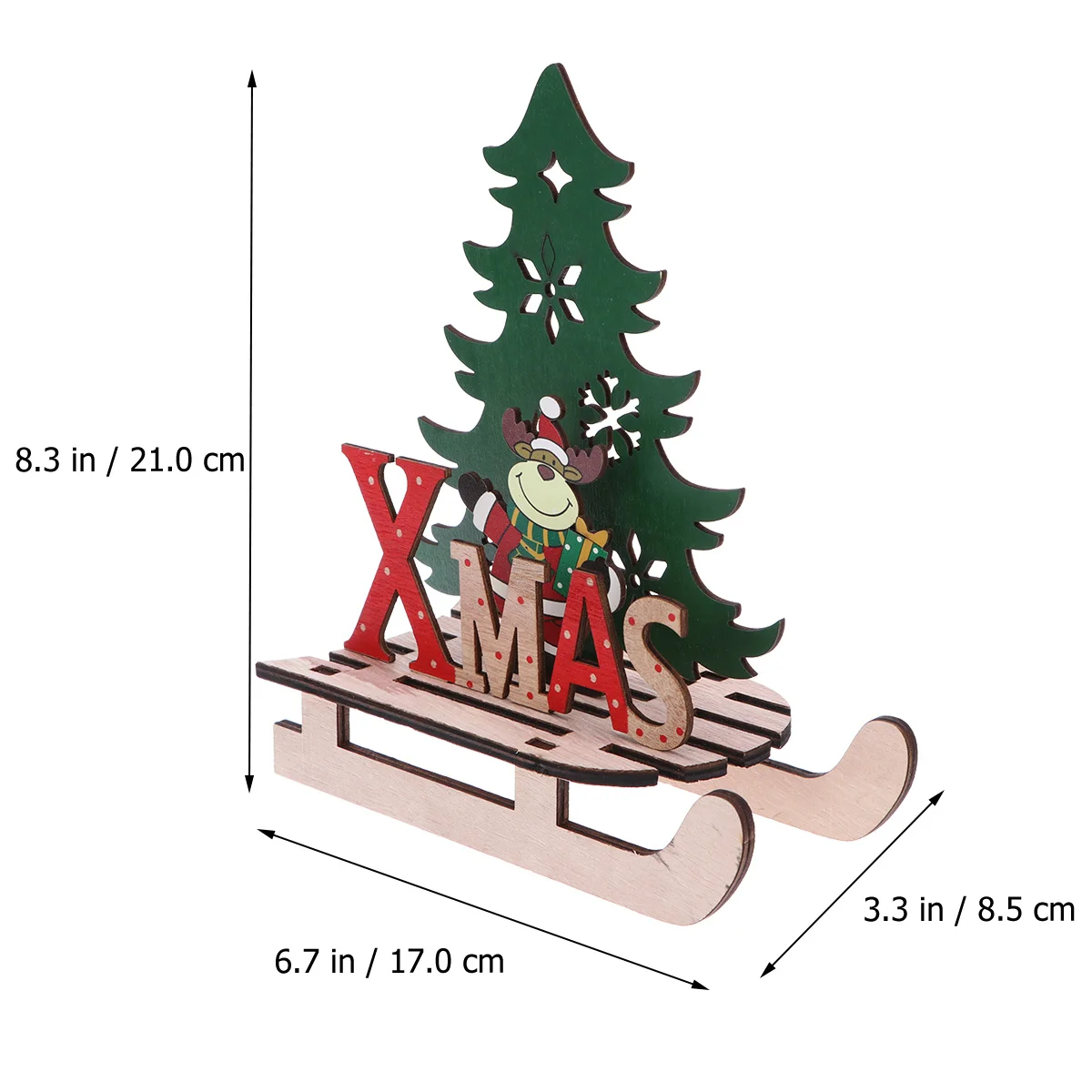 

Wooden DIY Christmas Sledge Ornament Large Red Deer Shape Tabletop Decor for Home Office Store Xmas Display Table Decor Xmas