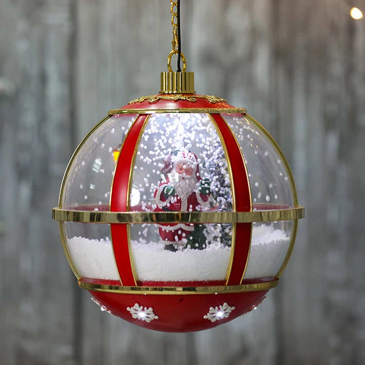 Hanging Ball Lamp Christmas Decoration Led Snowing Decorative Light With Music And Snowing Ball Hanging Light