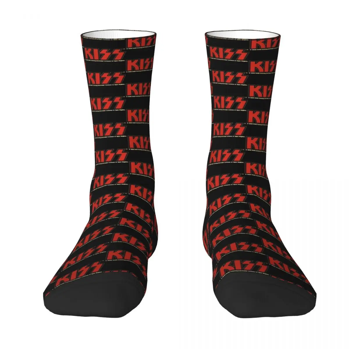 Kiss Band Print Stockings Girls KISS Logo Socks Quality Novelty Socks Autumn Outdoor Anti Bacterial Custom Socks Gift