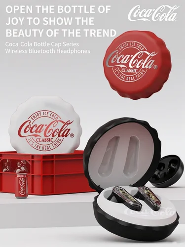 Imagen 2 del producto Auriculares inalámbricos Coca - Cola T13 True, semi-in-ear, controlador dinámico de 13 mm, cancelación de ruido ENC, Bluetooth 5.4