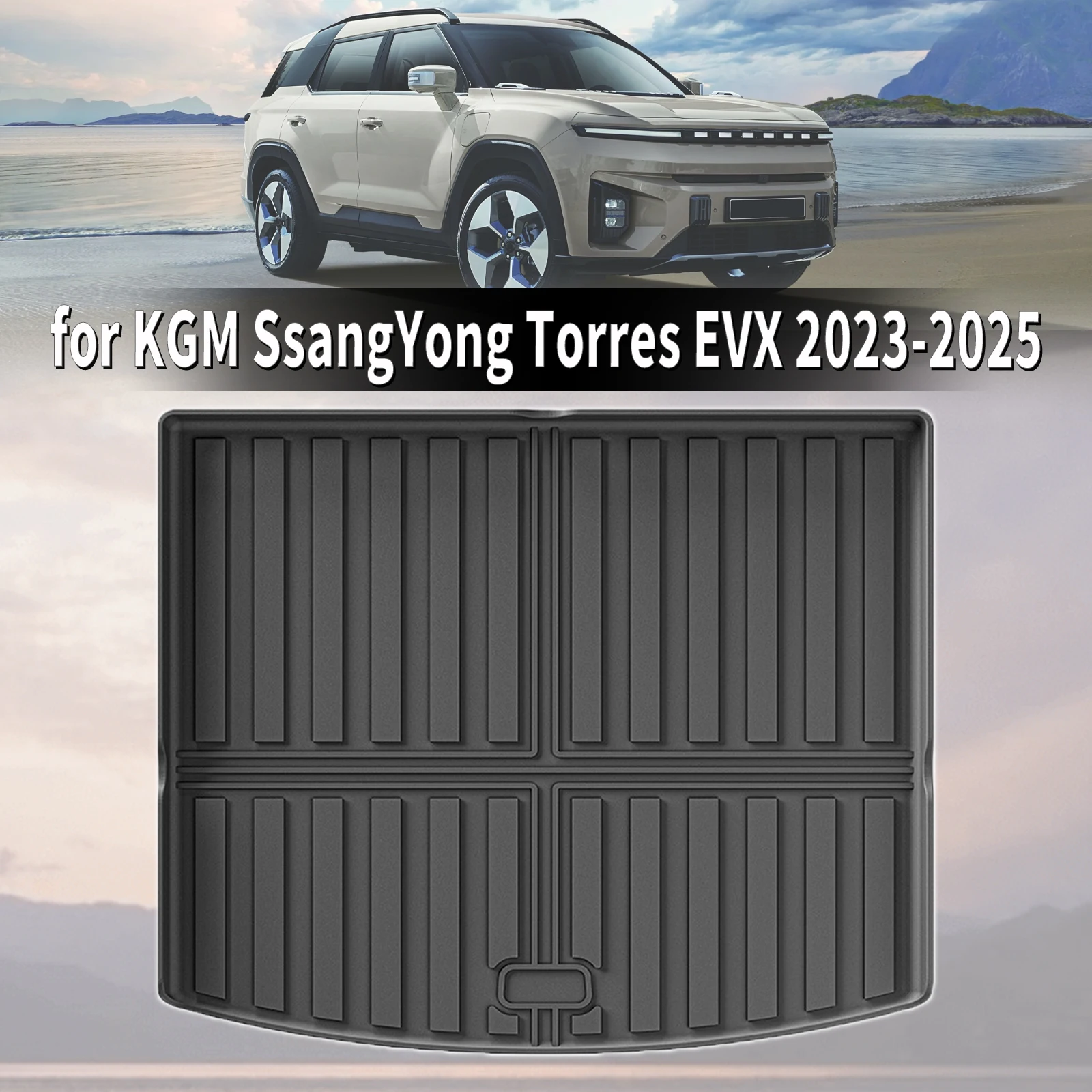 KGM 쌍용 토레스 EVX 2023-2025 논슬립 맞춤형 TPE 자동차 트렁크 매트 사계절용 (우핸들 차량 제외)